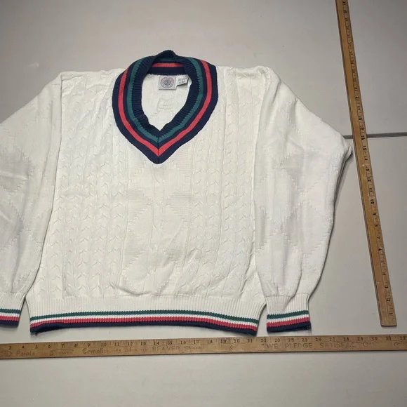 Vintage Cape Isle Knitters | Medium | Made in USA Heritage Tennis Sweater - Picture 4 of 11